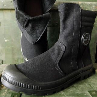 Ranhuye boy genuine men's shoes canvas shoes new sandproof martin breathable high-top side zipper driver's labor insurance shoes women's black 43