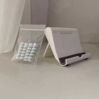 Umipa data cable protective sleeve threaded short winding cable solid color headphone cable storage anti-break mobile phone charging cable universal classic white-w 1 bag + pe mobile phone holder 1 piece