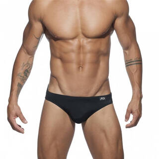 Nanbomaru ad new solid color swimming trunks for men, sexy low-waist european and american style quick-drying beach pants for boys, low-waist swimsuit to prevent embarrassment, black m