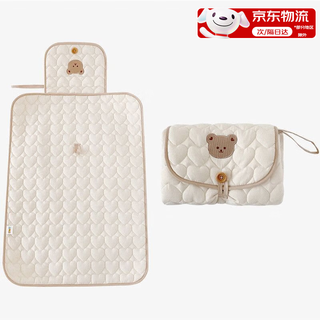 Jingmengyuan ins baby portable leak-proof diaper pad foldable diaper multi-functional waterproof diaper changing bear portable diaper pad 50*70