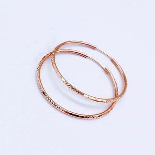 Fat donglai's same 18k color gold earrings, new russian purple gold, new girls' internet celebrity simple earrings, earrings, hoop earrings (pair of rose gold)