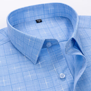 GY goldlion 2025 summer new short-sleeved cotton shirt men's business formal wear youth uniron fashion striped shirt DX6630 38