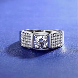 Dr platinum men's ring platinum diamond ring diamond ring pt950 living ring wedding ring for boyfriend's birthday gift gypsophila men's ring light luxury model 1 carat