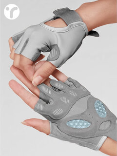 Yingruite bicycle cycling gloves half finger sports men's and women's road bike mountain bike equipment shock absorbing breathable anti-cocooning one size indigo gray silicone palm pad shock absorbing anti-slip no fear