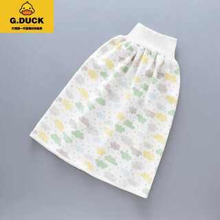 G.duckkids baby diaper skirt diaper pants baby children's leak-proof waterproof anti-bedwetting artifact large washable diaper pad cloth diaper bag high waist diaper skirt-green cloud l (4-12 years old)