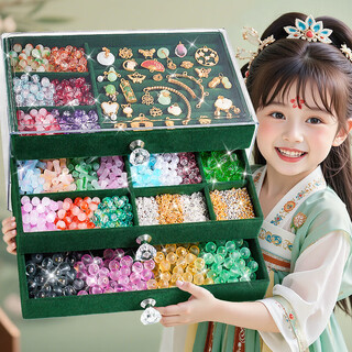 童溢女孩生日礼物7-14岁小女童10-12-15儿童古风串珠玩具diy手工礼8-9