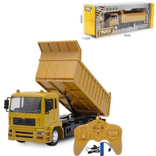 Remote control simulation toy remote control inertia remote control dump truck heavy duty electric vehicle for children aged 3-6 years old remote control dump truck with a battery life of 45 minutes