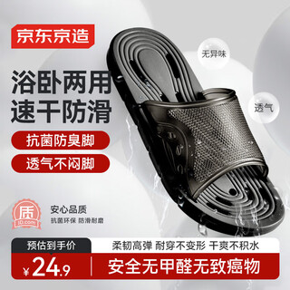 Made in tokyo, bathroom slippers, men's soft elastic quick-drying leaking slippers eva bathroom slippers shiny black 42-43