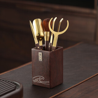 Unclumsy black sandalwood tea ceremony six gentlemen tea making three piece set tea knife tea clip tea accessories guanhai shengze tea ceremony