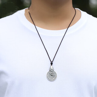 Retro pendant necklace mountain ghost spend money pixiu pendant treasure pixiu pendant lanyard men's universe bagua necklace pendant + auspicious cloud rope