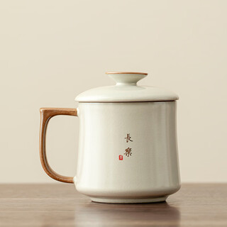 Tangfeng ru kiln mug tea cup with cover personal high-end ceramic water cup office tea cup customized cup ru kiln yansong office cup (changle)