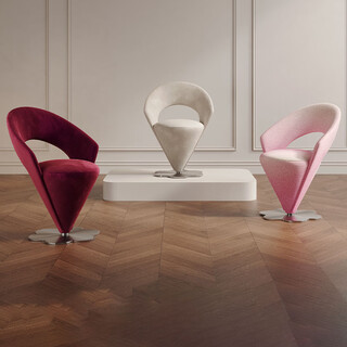 He jiagong ansu italian-style light luxury dressing stool modern high-end dressing table makeup stool chair designer soft peach pink designer plum blossom base