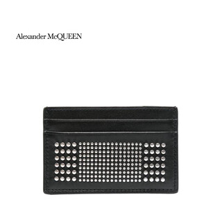 Alexander mcqueen ss24 light luxury men's black wallet black one size