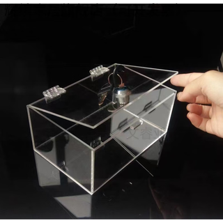 Factory direct sales, custom processing, transparent acrylic box storage box, mobile phone storage model box with lock for home users 30*20*15cm