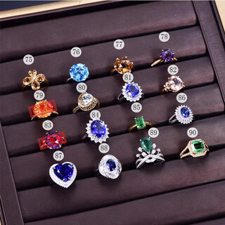 Millais natural colored gemstone citrine ring ruby sapphire jewelry 18k gold diamond aquamarine ring tanzanite in stock ready to ship 3.5ct emerald ring hand size 15# (90)