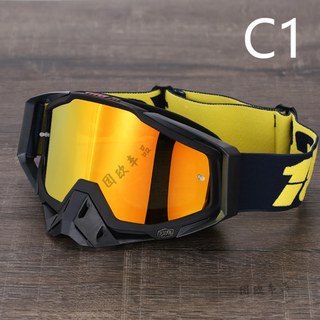 Anti-fog off-road motorcycle helmet goggles outdoor motorcycle riding glasses rally helmet windproof goggles for men and women c1 black frame red film