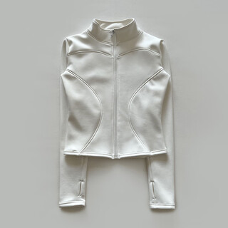 Lulu flagship store plush yoga jacket thick sports top women's autumn and winter new running mountaineering pilates fitness white l