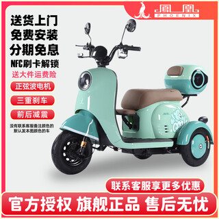 Phoenix tricycle electric scooter for the elderly, women's pick-up and drop off of children, battery electric tricycle, new national standard, fengji 600w+48v12a lead-acid battery, about 25 kilometers