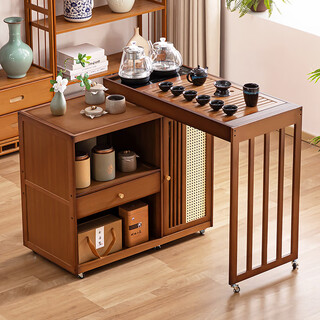 Trojan mobile tea table small tea table kettle all-in-one home balcony leisure living room coffee table tea table multi-function 80 long - black gold stone panel + anti-scald fully automatic electrical appliances