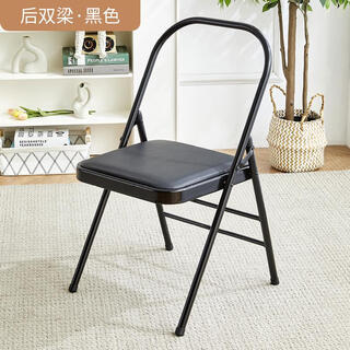 Jie yun mao yoga chair yoga iyengar assistive pilates chair pu surface special folding yoga stool rear double beam black 1.0 tube wall model
