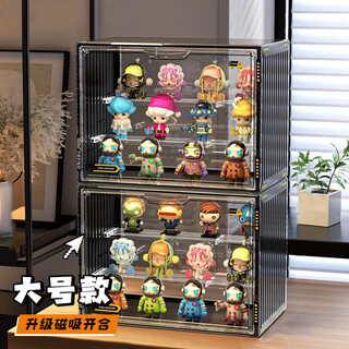 Fanshengyu blind box storage box bar chi bubble mart blind box display stand transparent acrylic lego display cabinet blind box storage box transparent black large size
