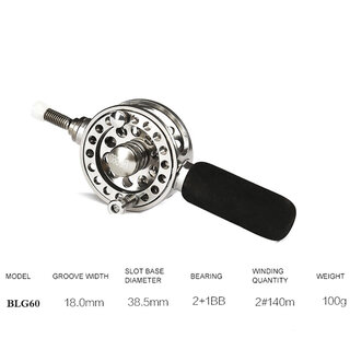 V-groove mid-thru wheel diy hand rod modified internal routing mid-thru rod wheel front raft wheel fishing reel fishing gear accessories blg60