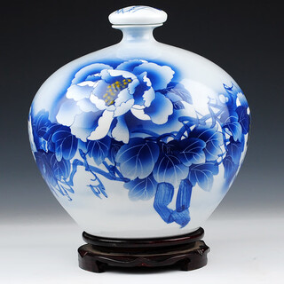 Sailotou jingdezhen celebrity master wu wenhan hand-painted blue and white ten jin equals 0.5 kg. packed with ceramic bubbles 10 jin jin equals 0.5 kg. jar seal wu wenhan 15 jin jin equals 0.5 kg. blooming rich pomegranate + spin