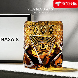 Vianasa s new god's eye edo kiriko cup personalized retro whiskey crystal wine glass god's eye kiriko cup gift box