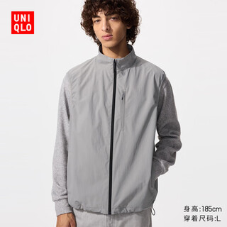 Uniqlo men's and women's windproof vest casual vest functional jacket water-repellent outdoor 484335 03 gray l /175/100a