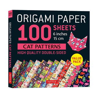 Origami paper 100 sheets cat patterns 6 english original handmade origami 100 cat pictures high quality origami 12 different patterns 6 origami teaching english version imported english book