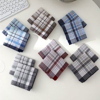 Oemg men's middle-aged and elderly handkerchiefs thin cotton old-fashioned nostalgic portable soft cotton sweat-absorbent handkerchiefs old-fashioned (3 packs) about 39cmx39cm