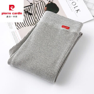 Pierre cardin spring and autumn leggings for women, gray high-waisted leggings, threaded nine-point pants, slim leg trousers, pure cotton autumn pants, red label - light gray, spring and autumn style l