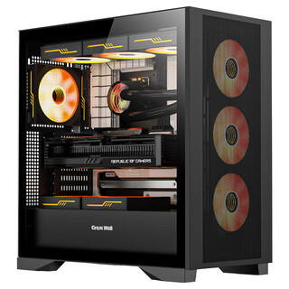 长城（Great Wall）冰霜X7黑色电脑机箱（背插主板/磁吸金属面板/0.75mm厚五金/四面便拆装/360水冷位/9风扇位/5090）