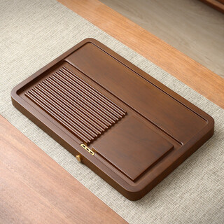 Mingchayuan whole piece high-end tea tray office household bamboo tea tray with drain port dry and wet two-infusion tea tray huang pinyi tea tray 32*19cm