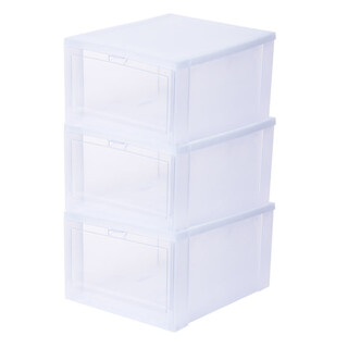 Sailoto sneaker acrylic storage box transparent basketball shoe shoe box display shoe cabinet sneaker storage shoe rack 36x29x19cm white 3-pack