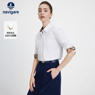 Navikel italian dinghy women's cotton long-sleeved shirt casual white shirt 2333001011 bleached m