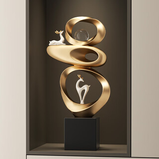 Guanjunhao comes and goes when entering the entrance hall. large floor-standing ornaments, light luxury high-end tv cabinets, handicrafts, housewarming gifts, lucky stone niche ornaments, gold