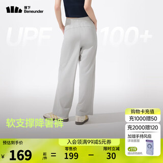 蕉下（beneunder）休闲裤女装高腰夏季宽松显瘦裤子阔腿防晒裤AL844 浅炭灰 M