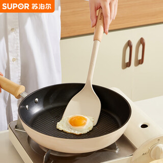 Supor wooden handle antibacterial silicone chinese spatula non-stick wok frying pan frying pan special cooking spatula kla36as10