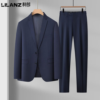 Lilang men's suit suit 2025 spring and autumn new style business casual fashion formal suit jacket blue (top + pants) 185d (170)