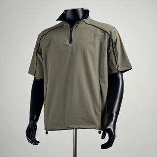 Japanese half-zip pullover stand-up collar short-sleeved men's summer outdoor quick-drying workwear t-shirt casual cycling clothing tops trendy green 3xl