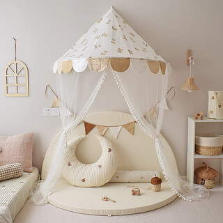 Beibei fans children's tent princess playhouse children's room wall hanging baby mosquito net bedside decoration bed curtain reading bear 0.8 diameter gauze tent