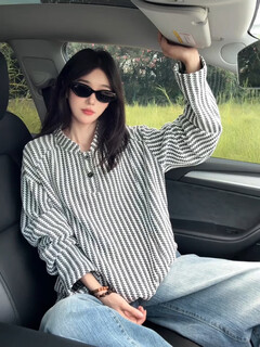 Light gray henry collar long-sleeved t-shirt for men, spring and autumn trendy brand casual bottoming shirt, american heavy sweatshirt dsa001-t24549 white m