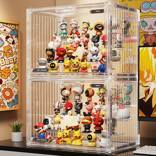 Added blind box storage display stand figure bubble mart display cabinet transparent dustproof display storage box