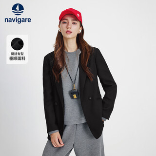 Navigare italian dinghy women's commuter casual suit simple and neat suit jacket 2331804506 black m