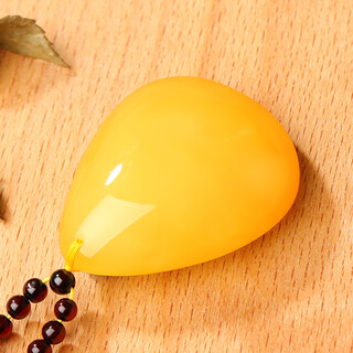 Adrius luxury high-end beeswax pendant amber water drop necklace for men and women raw stone old honey chicken oil yellow pendant beeswax water drop 7-amber bead chain 8g