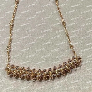 Quamer rivet necklace women's 18k gold warhead can rotate sterling silver rivet clavicle chain light luxury simple trendy v gold (rose gold) clas willow ding necklace