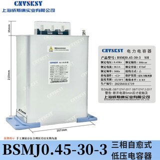 Shanghai viscon three-phase self-healing low-voltage parallel power capacitor bsmj0.45 reactive power compensation cabinet 450v bsmj0.45-30-3