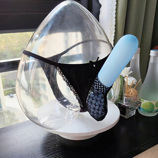 T-string men's sexy transparent see-through opening breathable jj sleeve bag t underwear u convex temptation bullet separation black m