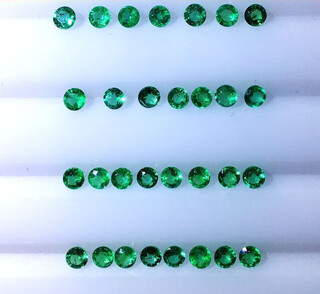 Drjefun natural unfired boutique colombian emerald bare stone wood color round customizable ring bracelet earrings round approximately 1.8mm